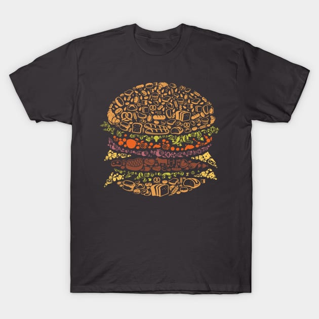 Tasty Burger T-Shirt by Art-Man